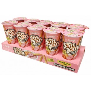 Meiji Yan Yan Dipping Sticks, Strawberry Crème 50g,halal Pack Of 10 - Cracker Stick Meiji Yan Yan Dipping Sticks, Strawberry Crème 50g,halal Pack Of 10 - Cracker Stick